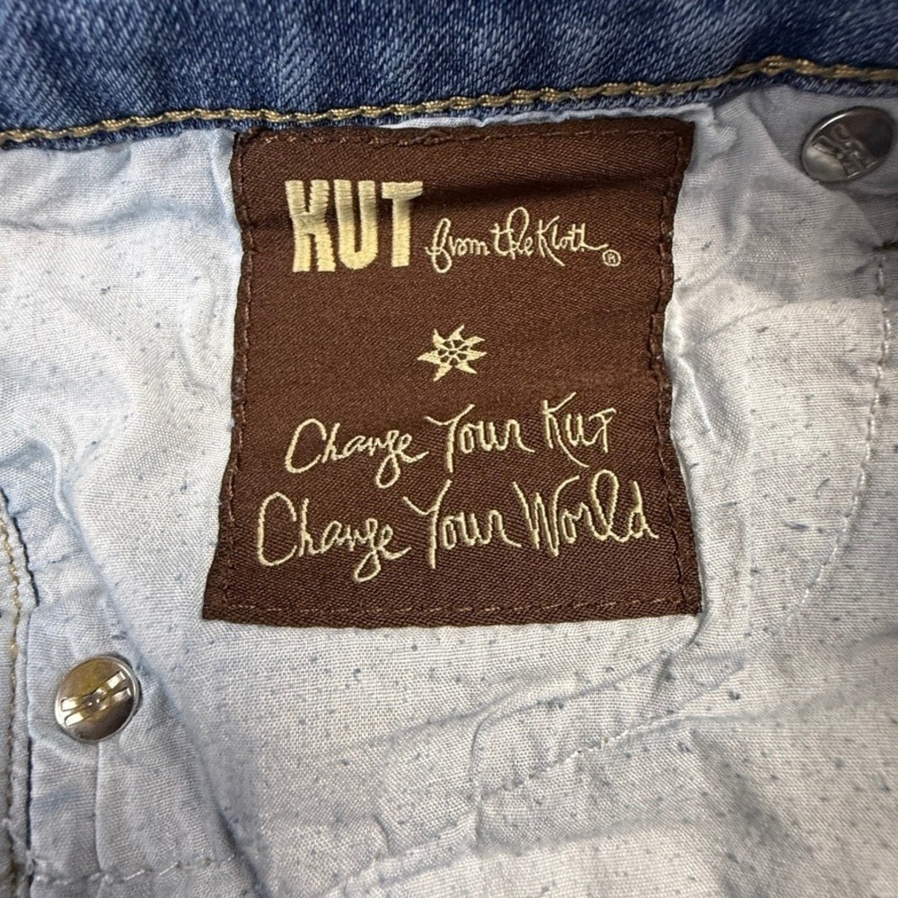 KUT from the Kloth Gidget Fray Womens Light Wash Raw Hem Denim Jean Short Size 6 - Picture 9 of 11